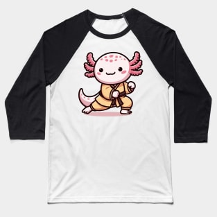 cute martial art axolotl Baseball T-Shirt